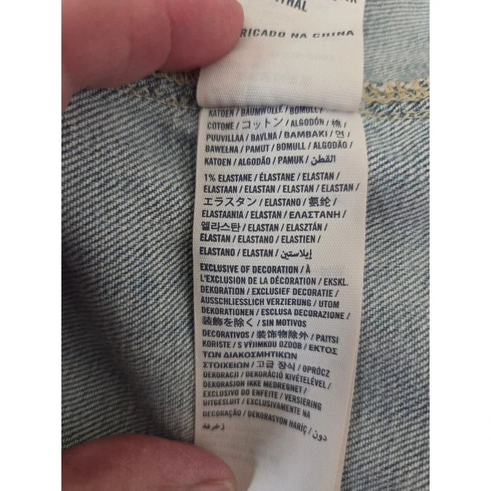 Abercrombie Kids Denim Trucker Jacket Light Wash Blue Jean Coat Size XL
